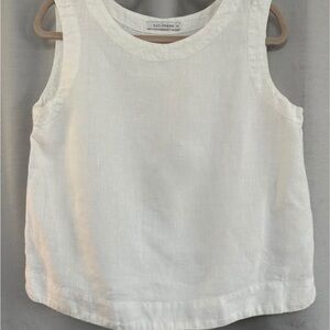 notPERFECTLINEN White Sleeveless Linen Tank Top